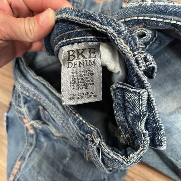 BKE Denim Jeans Womens 28S Blue "ASHER" Straight Leg Distressed Wash Washed - Picture 7 of 12